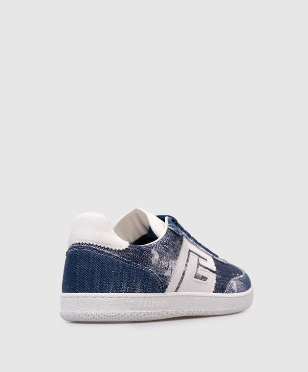 Balmain cerulean blue & white sneakers