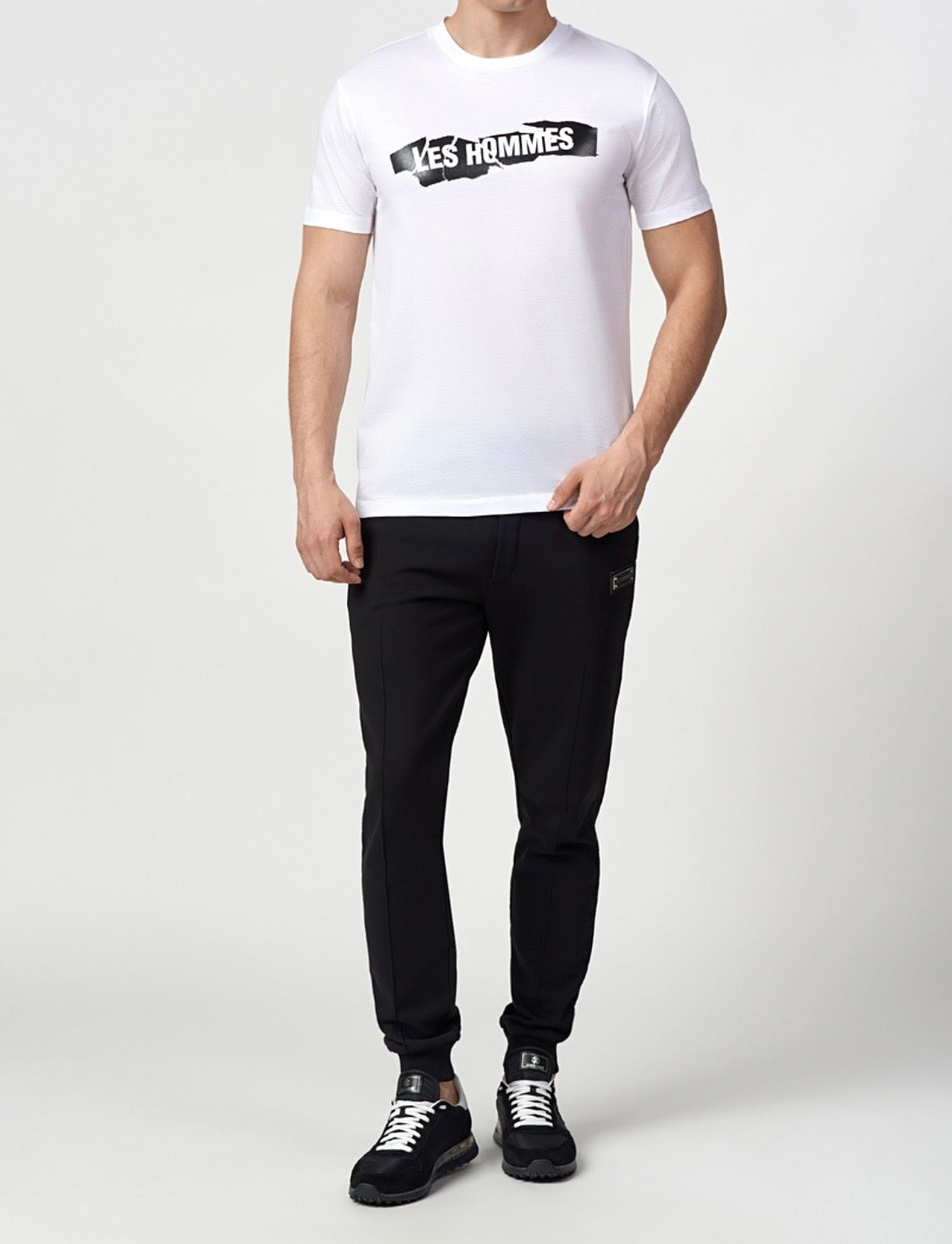 LES HOMMES Men’s White Graphic Logo T-Shirt |
