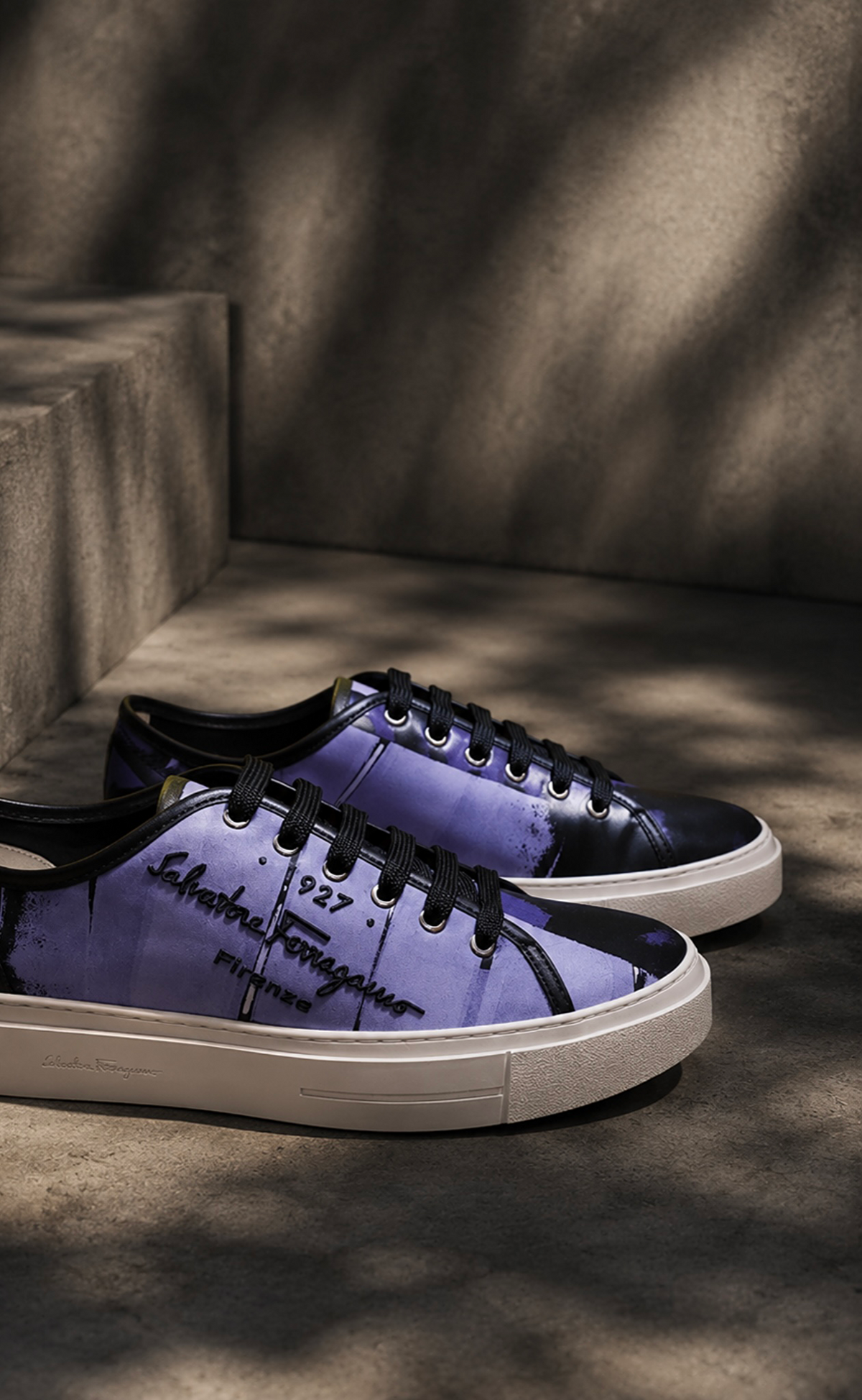 Salvatore Ferragamo 1927 Purple & Black Men’s Luxury Sneakers