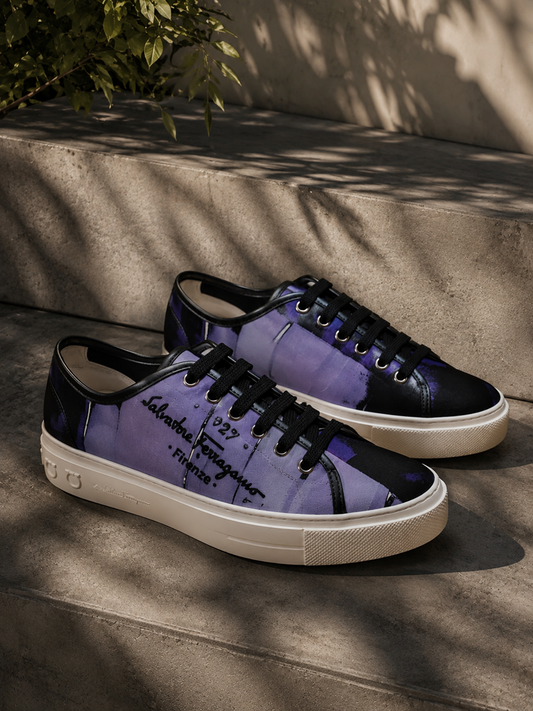 Salvatore Ferragamo 1927 Purple & Black Men’s Luxury Sneakers