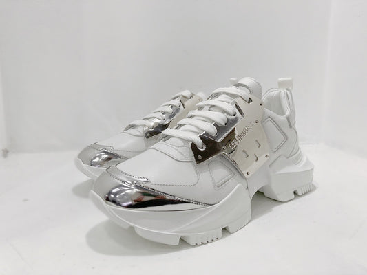 Les Hommes Metallic Leather Chunky Low-Top Sneakers