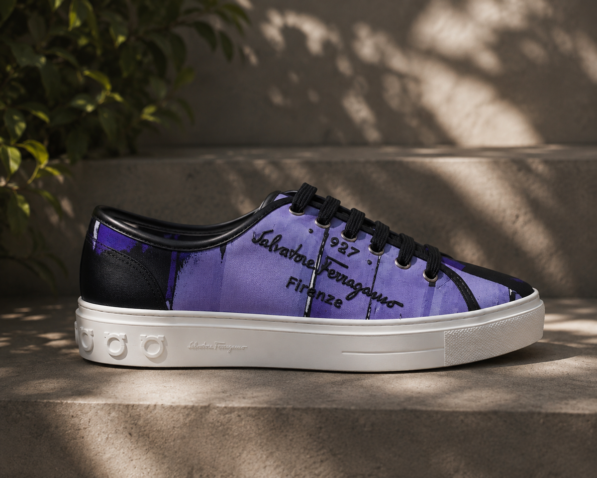 Salvatore Ferragamo 1927 Purple & Black Men’s Luxury Sneakers