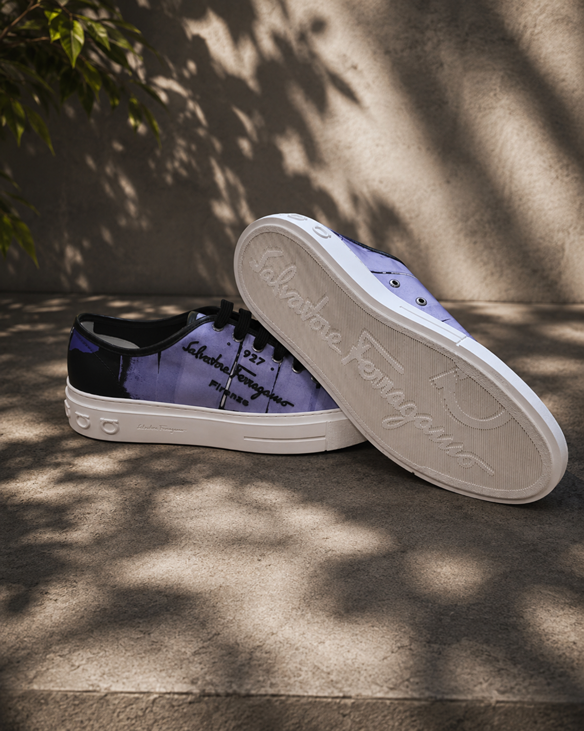 Salvatore Ferragamo 1927 Purple & Black Men’s Luxury Sneakers