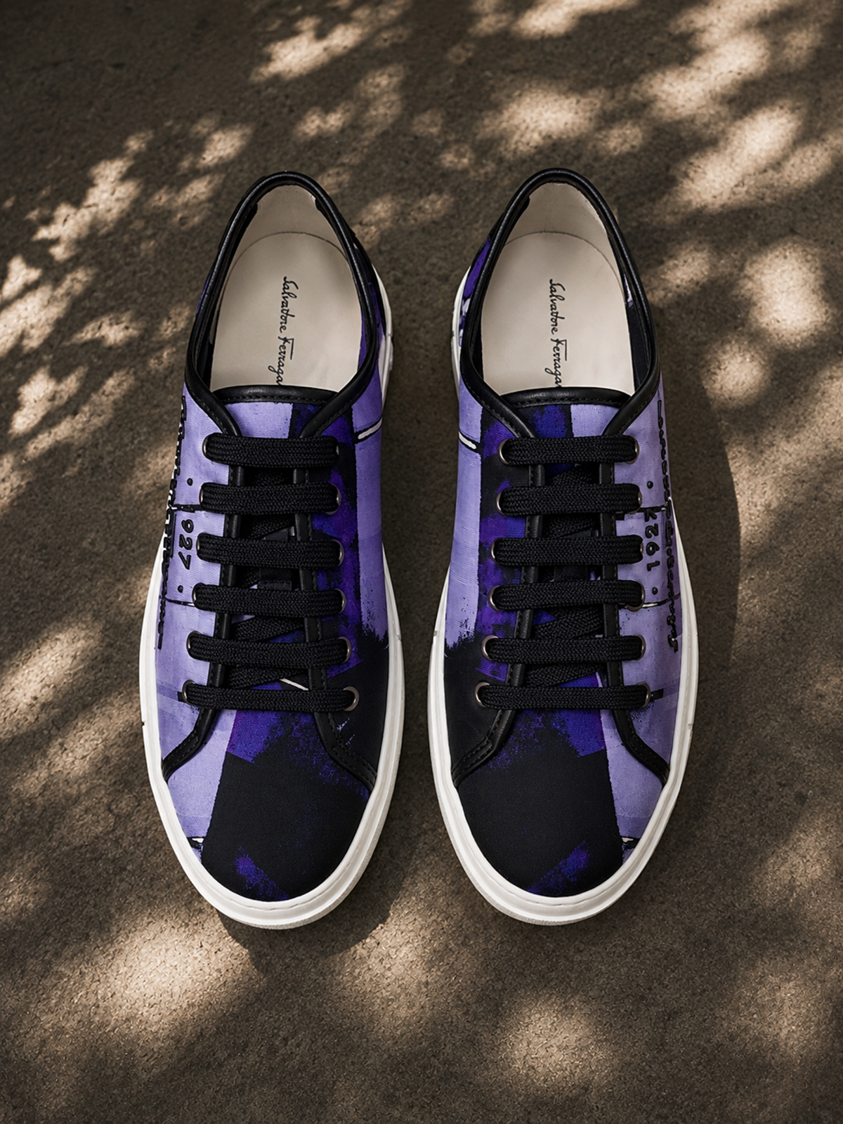 Salvatore Ferragamo 1927 Purple & Black Men’s Luxury Sneakers