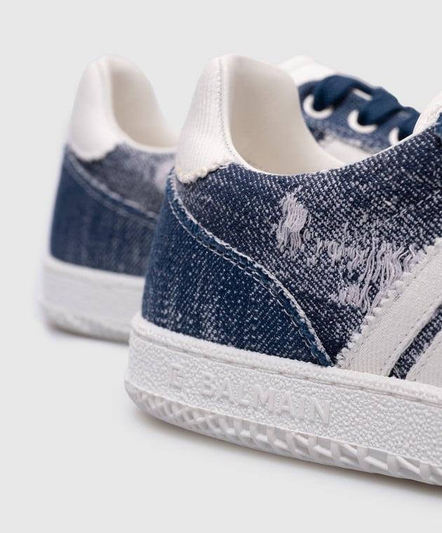 Balmain cerulean blue & white sneakers