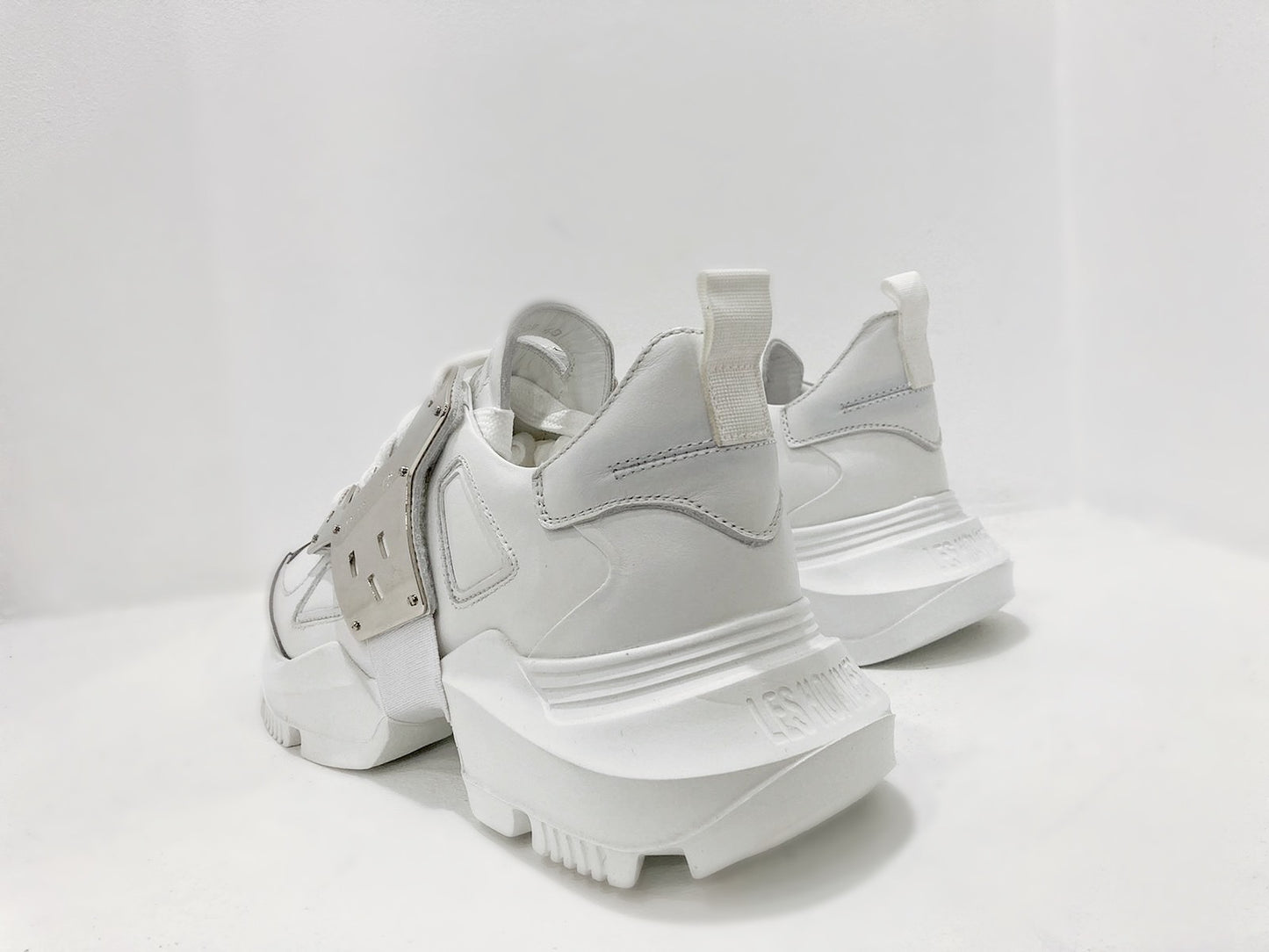 Les Hommes Metallic Leather Chunky Low-Top Sneakers
